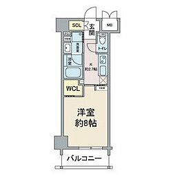 BLESTON COURT MIZUHOUNDOJOHIGA 1Kの間取図画像