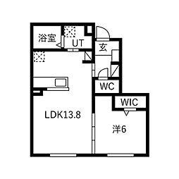 名古屋市昭和区山脇町3丁目アパート 1LDKの間取図画像