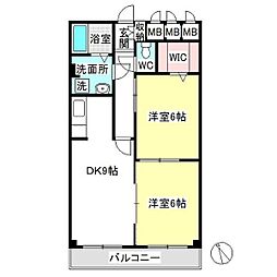 ロイヤルハイツ平針 2DKの間取図画像