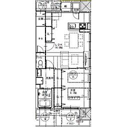 さくらHillsRokubanPlatinumResidence 1LDKの間取図画像