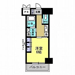 エグゼ原 1Kの間取図画像