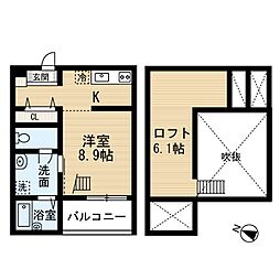アソシエ2 1SKの間取図画像