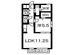 プレジオA 1LDKの間取図画像
