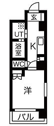カーサトダ 1Kの間取図画像