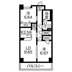 S-FORT鶴舞reale 2LDKの間取図画像