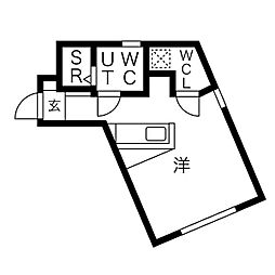 LeGioie築地口駅 ワンルームの間取図画像