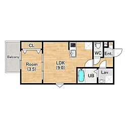 (仮称)ジーメゾン桜山エルフィーナ 1LDKの間取図画像