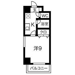 フローラ98 1Kの間取図画像