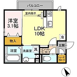 グレイス 1LDKの間取図画像