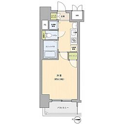 ライジングコート瑞穂通 1Kの間取図画像