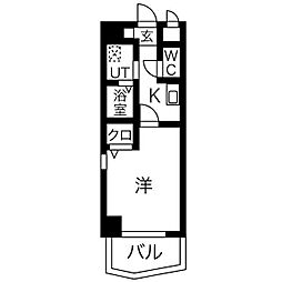 クリエイト名古屋天白公園 1Kの間取図画像