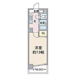 マ・メゾン白金 1Kの間取図画像