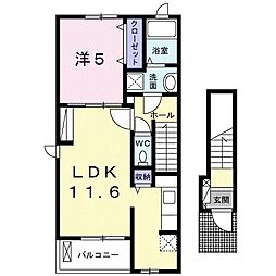 アドラブール 1LDKの間取図画像