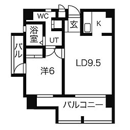 リエス鶴舞EASTTOWER 1LDKの間取図画像