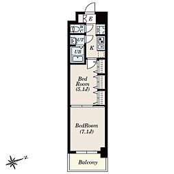 S-RESIDENCE神沢afford 2Kの間取図画像