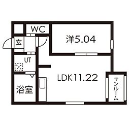 ダ・ヴィンチ吹上 1LDKの間取図画像