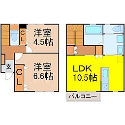 PONO 2LDKの間取図画像