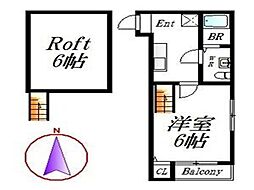 ウィングコート 1Kの間取図画像
