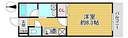 レセットメールあかね荘 1Kの間取図画像