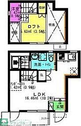 ヴェニュス3 ワンルームの間取図画像