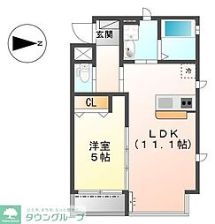 エストソレイユ 1LDKの間取図画像