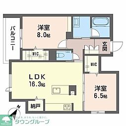 アンビエラ宝が丘 2LDKの間取図画像