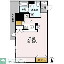 カスタリア伏見 ワンルームの間取図画像