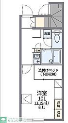 レオパレスかすもり 1Kの間取図画像