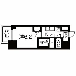メイクスWアート浅間町 1Kの間取図画像
