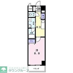 NEWCITYAPARTMENTS円上町 1Kの間取図画像