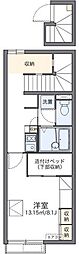レオパレスエランの森 1Kの間取図画像