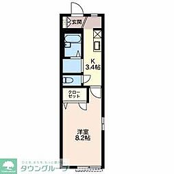 リアコート.1 1Kの間取図画像