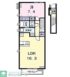 ツインベル 1LDKの間取図画像
