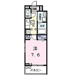 クラール岩塚 1Kの間取図画像