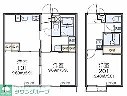 レオパレスFR 1Kの間取図画像