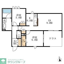bambou deux 2LDKの間取図画像
