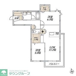 マンション大日 2LDKの間取図画像