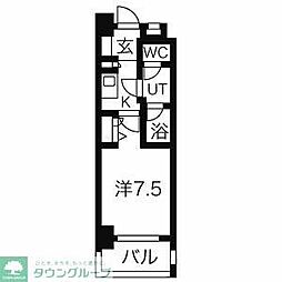 メリヴ鶴舞 1Kの間取図画像
