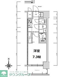 S-RESIDENCE亀島駅前ascent 1Kの間取図画像
