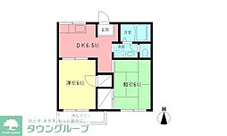 サン・ルピナス 2DKの間取図画像