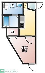サニーベイ・ソレイユ 1Kの間取図画像