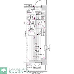 ガーラプライム横濱関内 1Kの間取図画像