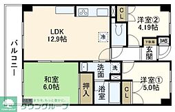 サニーヒル1 3LDKの間取図画像