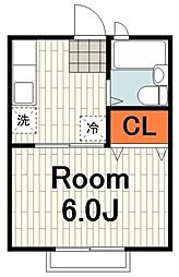 サンシティドアーズフォー 1Kの間取図画像