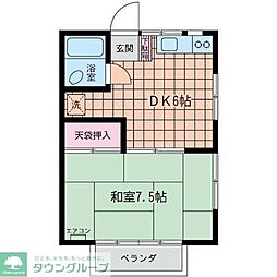 コスモアオイ-3 1DKの間取図画像
