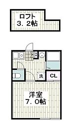 ベイルーム弘明寺2 1Kの間取図画像