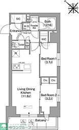 プライムブリス横濱関内 2LDKの間取図画像