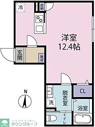 茅ヶ崎市元町アパート 1Kの間取図画像