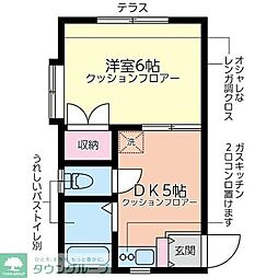 コーポハマヤ 1DKの間取図画像