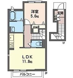 アトリエール湘南 1LDKの間取図画像
